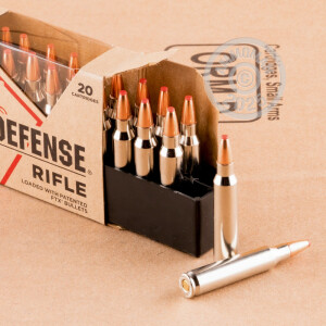 Photograph showing detail of 223 REM HORNADY CRITICAL DEFENSE 55 GRAIN FTX (20 ROUNDS)