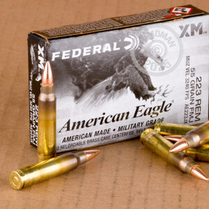 An image of 223 Remington ammo made by Federal at AmmoMan.com.