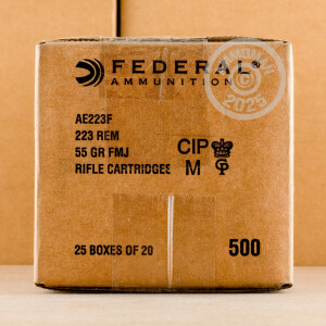 Image of the 223 REM FEDERAL AMERICAN EAGLE 55 GRAIN FMJBT (20 ROUNDS) available at AmmoMan.com.