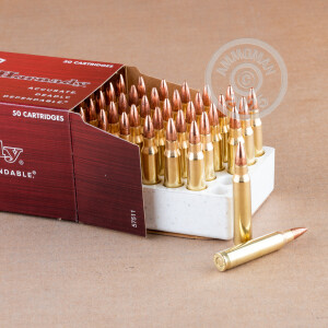 Photograph showing detail of 223 REM HORNADY 55 GRAIN FMJBT (500 ROUNDS)