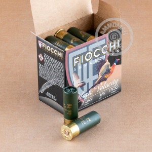 Photo detailing the 12 GAUGE FIOCCHI HIGH VELOCITY 2-3/4“ 1-1/5 OZ. #7.5 SHOT (250 ROUNDS) for sale at AmmoMan.com.