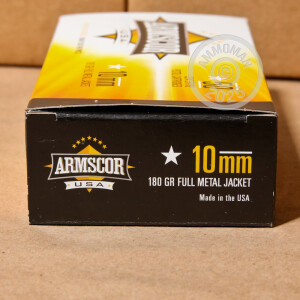 Photo detailing the 10MM ARMSCOR 180 GRAIN FULL METAL JACKET (50 ROUNDS) for sale at AmmoMan.com.