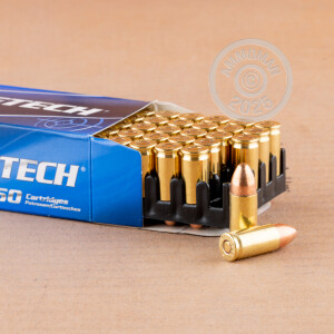 Image detailing the brass case and boxer primers on the Magtech ammunition.