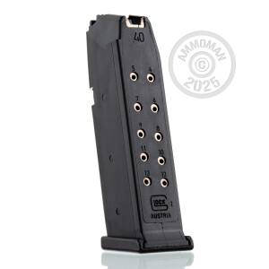 Photo detailing the 40 S&W GLOCK 23 MAGAZINE OEM 13 ROUND GENERATION 4 (1 MAGAZINE) for sale at AmmoMan.com.