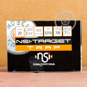 Image of 20 GAUGE NOBELSPORT TARGET TRAP 2-3/4" 7/8 OZ. #7.5 SHOT (250 ROUNDS)