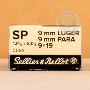 Image of 9MM SELLIER & BELLOT 124 GRAIN SP (1000 ROUNDS)