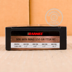 Image of the 300 WIN MAG BARNES VOR-TX 150 GRAINPOLYMER TIP TTSX BT (20 ROUNDS) available at AmmoMan.com.