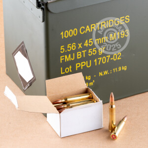 Image of 5.56X45MM PRVI PARTIZAN 55 GRAIN FMJ IN AMMO CAN (1000 ROUNDS)