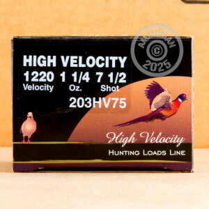 Image of the 20 GAUGE FIOCCHI HIGH VELOCITY 3" #7.5 SHOT (25 ROUNDS) available at AmmoMan.com.