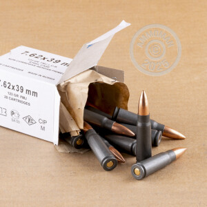 Image of the 7.62X39 WOLF 123 GRAIN FMJ (20 ROUNDS) available at AmmoMan.com.