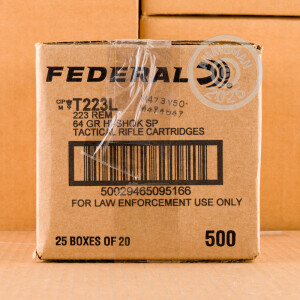 Image of 223 REM FEDERAL LE TACTICAL TRU 64 GRAIN HI-SHOK SP (500 ROUNDS)