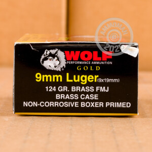 Image of 9MM WOLF GOLD 124 GRAIN FMJ (50 ROUNDS)