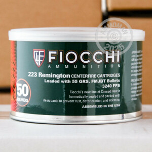 Image of the 223 REMINGTON FIOCCHI CANNED HEAT 55 GRAIN FMJ (1000 ROUNDS) available at AmmoMan.com.