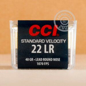 Photograph showing detail of 22 LR CCI STANDARD VELOCITY 40 GRAIN LRN (100 ROUNDS)