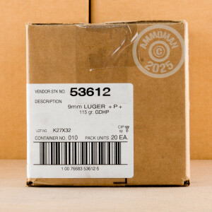 Photograph showing detail of 9MM LUGER +P+ SPEER GOLD DOT 115 GRAIN JHP (50 ROUNDS)
