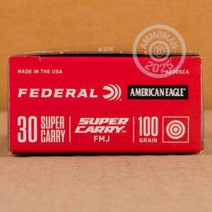 Image of the 30 SUPER CARRY FEDERAL AMERICAN EAGLE 100 GRAIN FMJ (50 ROUNDS) available at AmmoMan.com.