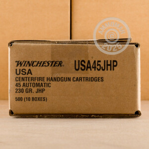 Photo detailing the 45 ACP WINCHESTER 230 GRAIN JHP (50 ROUNDS) for sale at AmmoMan.com.