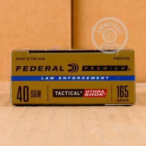 Image of .40 S&W FEDERAL HYDRA-SHOK 165 GRAIN JHP (50 ROUNDS)