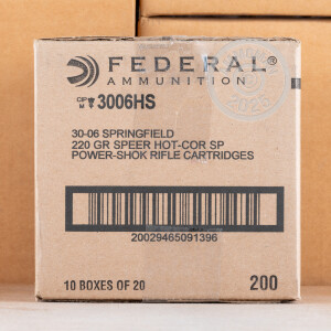 Photograph showing detail of 30-06 SPRINGFIELD FEDERAL POWER-SHOK 220 GRAIN SP (20 ROUNDS)