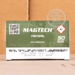 Photograph showing detail of 300 AAC BLACKOUT MAGTECH SUBSONIC 200 GRAIN FMJ (50 ROUNDS)