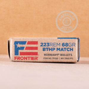 Image of 223 REM HORNADY FRONTIER 68 GRAIN BTHP MATCH (500 ROUNDS)