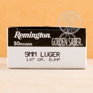 Photo detailing the 9MM REMINGTON GOLDEN SABER 147 GRAIN BJHP (500 ROUNDS) for sale at AmmoMan.com.