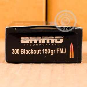 Photograph showing detail of 300 AAC BLACKOUT AMMO INC. 150 GRAIN FMJ (20 ROUNDS)