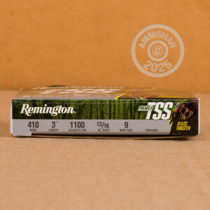 Photo detailing the 410 BORE REMINGTON PREMIER TSS 3" 13/16 OZ. #9 SHOT (5 ROUNDS) for sale at AmmoMan.com.