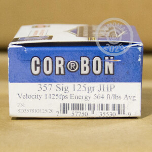 Image of the .357 SIG CORBON 125 GRAIN GRAIN JHP (20 ROUNDS) available at AmmoMan.com.