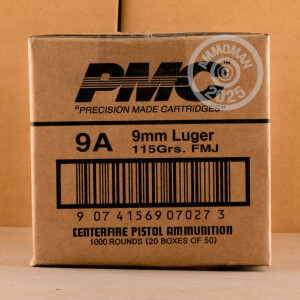 Image of the 9MM PMC 115 GRAIN FULL METAL JACKET BATTLE PACK (900 ROUNDS) available at AmmoMan.com.