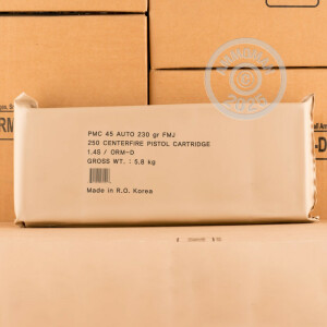 Image of the 45 ACP PMC BATTLE PACK 230 GRAIN FMJ (750 ROUNDS) available at AmmoMan.com.