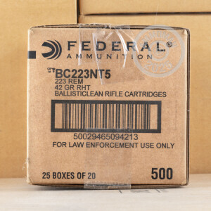 Photo detailing the .223 REMINGTON FEDERAL BALLISTICLEAN FRANGIBLE 42 GRAIN FR (20 ROUNDS) for sale at AmmoMan.com.