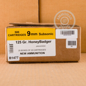 Photo detailing the 9MM BLACK HILLS 125 GRAIN HONEYBADGER (20 ROUNDS) for sale at AmmoMan.com.