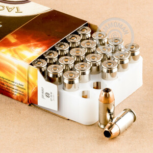 Photo detailing the 45 ACP FEDERAL PREMIUM LAW ENFORCEMENT 230 GRAIN HST JHP (1000 ROUNDS) for sale at AmmoMan.com.