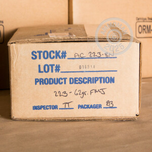 Photo of 223 Remington FMJ-BT ammo by Armscor for sale.