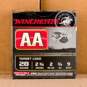 Photograph showing detail of 28 GAUGE WINCHESTER AA 2-3/4" 3/4 OZ. #9 SHOT (250 ROUNDS)