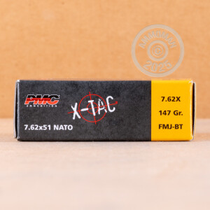 Photo detailing the 7.62x51 NATO PMC X-TAC 147 GRAIN FMJ-BT (500 ROUNDS) for sale at AmmoMan.com.