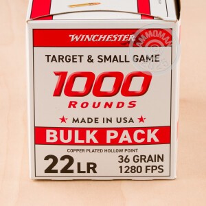 Photograph showing detail of 22 LR WINCHESTER USA 36 GRAIN CPHP (2000 ROUNDS)