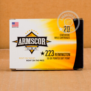 Photograph showing detail of 223 REM ARMSCOR USA 55 GRAIN PSP (1000 ROUNDS)