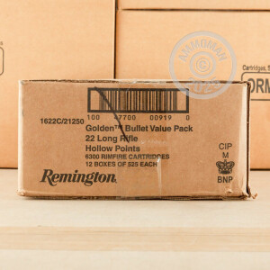 Photo detailing the 22 LR REMINGTON GOLDEN BULLET 36 GRAIN HP (6300 ROUNDS) for sale at AmmoMan.com.