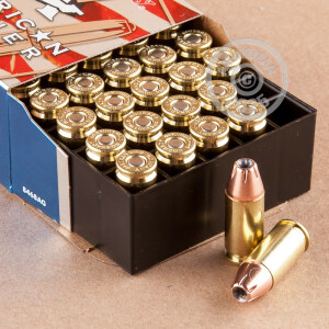 Image detailing the brass case and boxer primers on the Hornady ammunition.