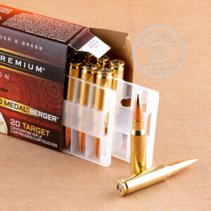 Photograph showing detail of 308 WIN FEDERAL PREMIUM GOLD MEDAL 185 GRAIN BERGER JUGGERNAUT OPEN TIP MATCH (20 ROUNDS)