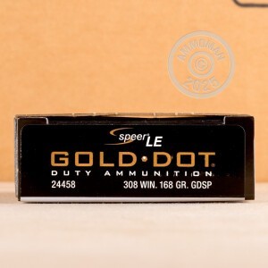 Photograph showing detail of 308 WIN SPEER GOLD DOT 168 GRAIN SP (500 ROUNDS)
