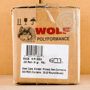 Image of 223 REM WOLF WPA 55 GRAIN FMJ (500 ROUNDS)