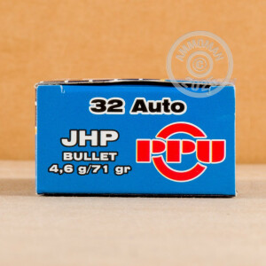 Photo detailing the 32 ACP PRVI PARTIZAN 71 GRAIN JHP (50 ROUNDS) for sale at AmmoMan.com.