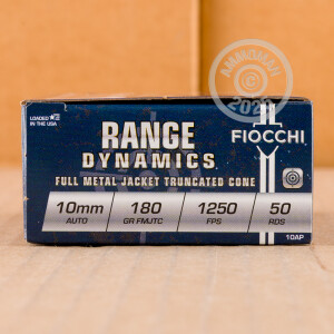 Photo detailing the 10MM FIOCCHI 180 GRAIN FMJTC (500 ROUNDS) for sale at AmmoMan.com.