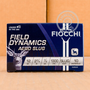 Photo detailing the 12 GAUGE FIOCCHI LAW ENFORCEMENT LOW RECOIL 2-3/4" 7/8 OZ. RIFLED SLUG (250 ROUNDS) for sale at AmmoMan.com.