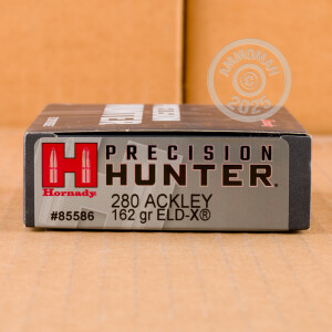 Photograph showing detail of 280 ACKLEY IMPROVED HORNADY PRECISION HUNTER 162 GRAIN ELD-X (20 ROUNDS)