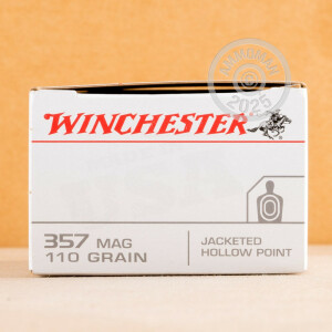 Photograph showing detail of 357 MAGNUM WINCHESTER 110 GRAIN JACKETED HOLLOW POINT (500 ROUNDS)