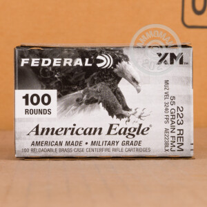 Image of the 223 REM FEDERAL AMERICAN EAGLE 55 GRAIN FMJBT (500 ROUNDS) available at AmmoMan.com.